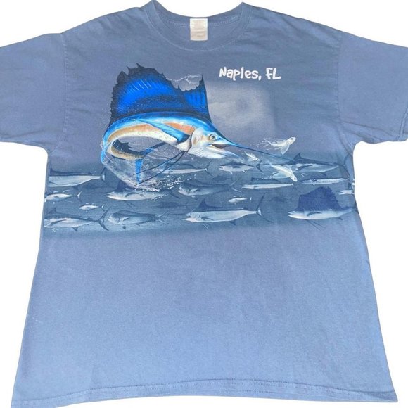 Vintage Other - Vintage Y2k Aop Naples Florida Fishing Tshirt Large